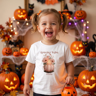 Camiseta De Bebé Calabaza Spooky Babe para Niñas