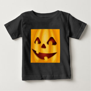 Camiseta De Bebé Calabaza tallada sonriendo Diseño de Halloween Cam