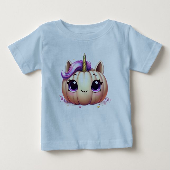 Camiseta De Bebé Calabaza unicornio 03 (Anverso)