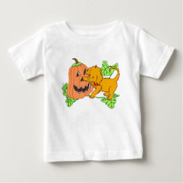 Camiseta De Bebé Calabaza y cachorro de Halloween