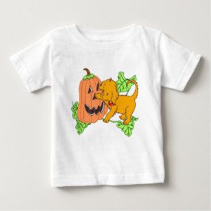 Camiseta De Bebé Calabaza y cachorro de Halloween