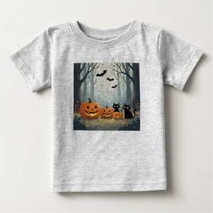 Camiseta De Bebé Calabazas fantasmas gatos negros feliz halloween