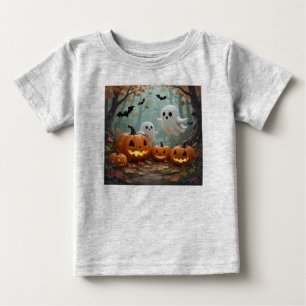 Camiseta De Bebé Calabazas fantasmas murciélagos feliz halloween