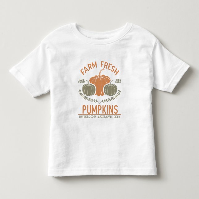 Camiseta De Bebé Calabazas frescas de granja | Hand Picked (Anverso)