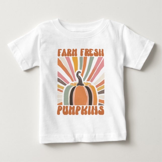 Camiseta De Bebé Calabazas frescas de la granja retro (Anverso)