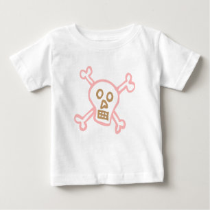 Camiseta De Bebé Calavera chica y huesos cruzados
