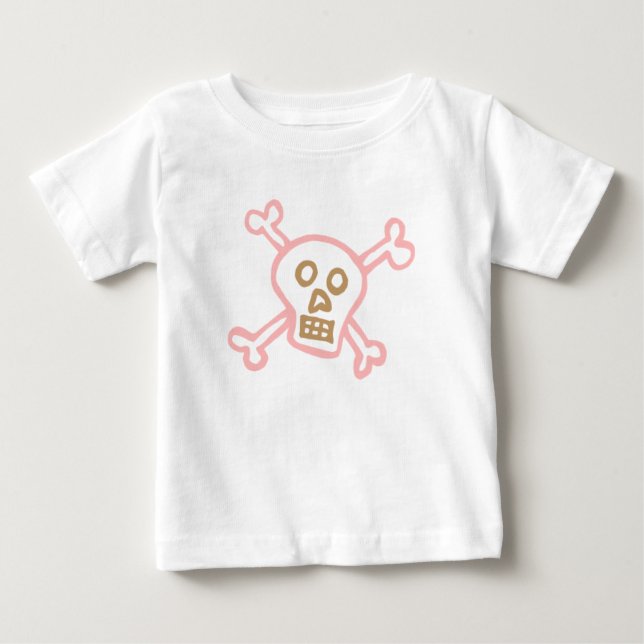Camiseta De Bebé Calavera chica y huesos cruzados (Anverso)