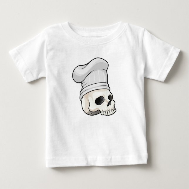 Camiseta De Bebé Calavera como cocinar con el gorra del chef (Anverso)
