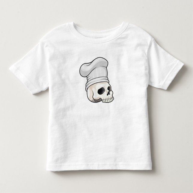 Camiseta De Bebé Calavera como cocinar con el gorra del chef (Anverso)