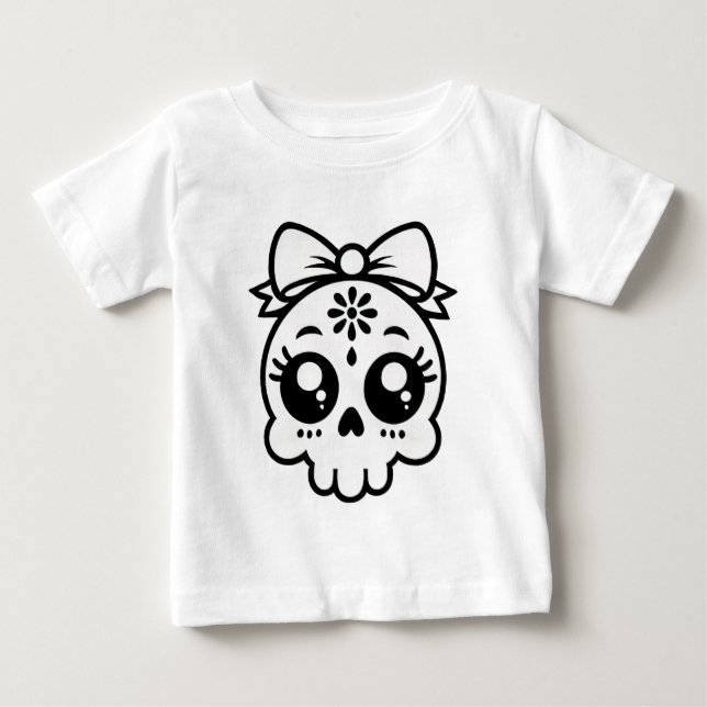 Camiseta De Bebé Calavera con barba (Anverso)