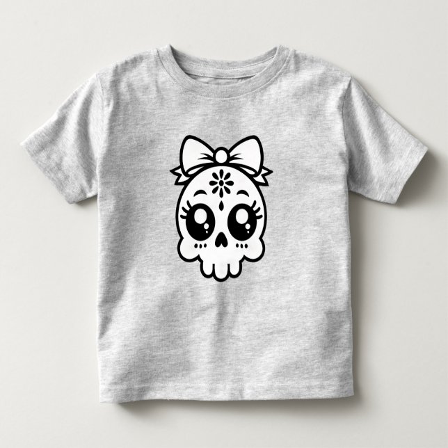 Camiseta De Bebé Calavera con lazo  (Anverso)