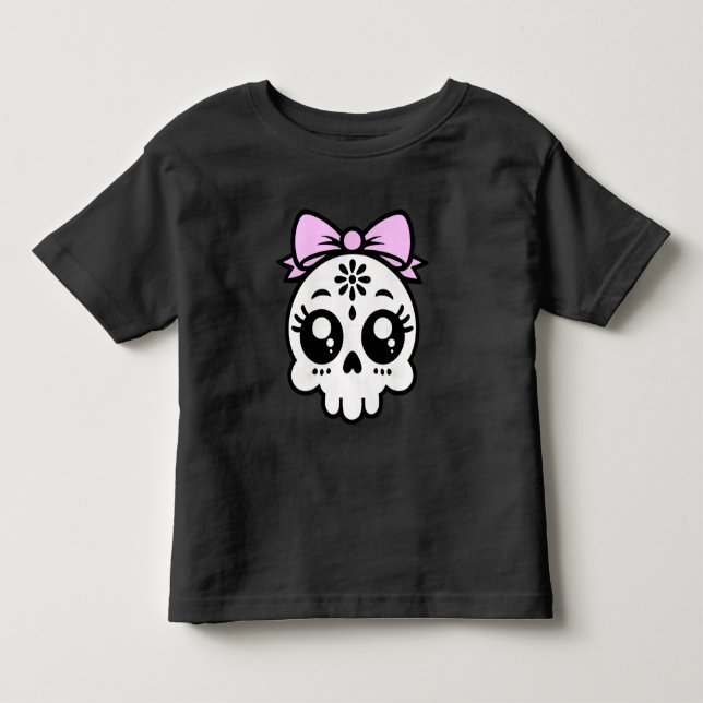 Camiseta De Bebé Calavera con lazo  (Anverso)