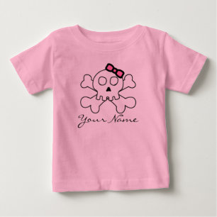 Camiseta De Bebé Calavera corta para pequeños Chicas piratas