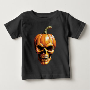 Camiseta De Bebé Calavera de Calabaza Ardiente para Halloween