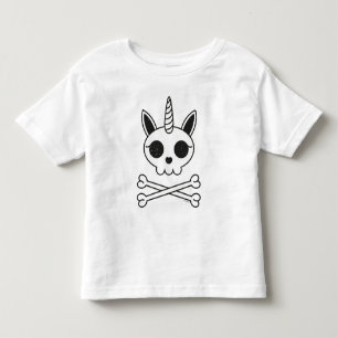Camiseta De Bebé Calavera de unicornio y huesos cruzados