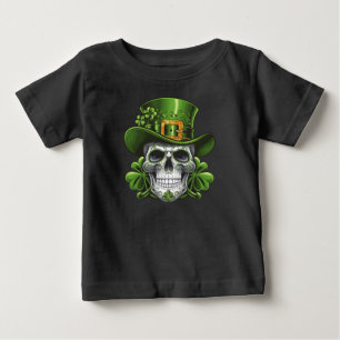Camiseta De Bebé Calavera Día de San Patricio Trébol