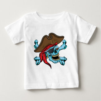 Camiseta De Bebé Calavera pirata y cruces-01