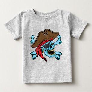 Camiseta De Bebé Calavera pirata y encrucijada