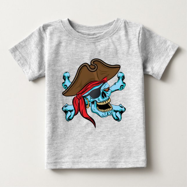 Camiseta De Bebé Calavera pirata y encrucijada (Anverso)