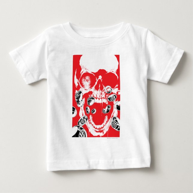 Camiseta De Bebé Calavera y anillos - Rojo (Anverso)