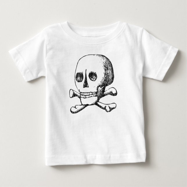 Camiseta De Bebé Calavera y cruces angulados (Anverso)