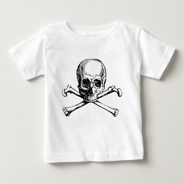 Camiseta De Bebé Calavera y huesos (Anverso)
