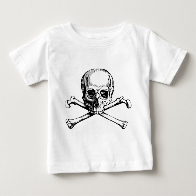 Camiseta De Bebé Calavera y huesos (Anverso)