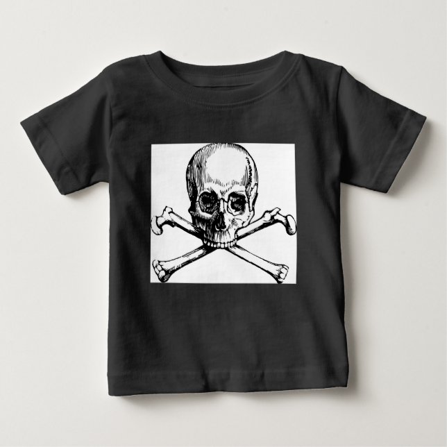 Camiseta De Bebé Calavera y huesos (Anverso)