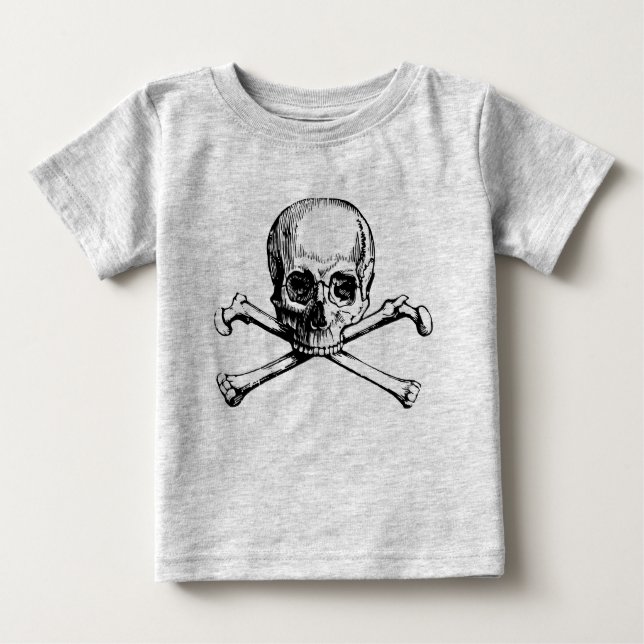 Camiseta De Bebé Calavera y huesos (Anverso)
