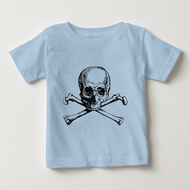 Camiseta De Bebé Calavera y huesos (Anverso)