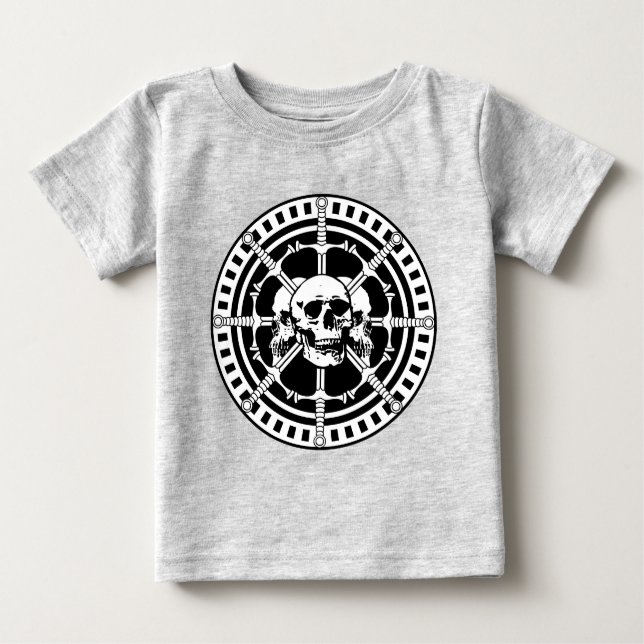 Camiseta De Bebé Calaveras con espadas (Anverso)
