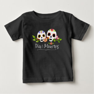 Camiseta De Bebé Calaveras de azúcar floral Dia de Muertos   Camise