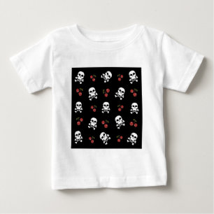 Camiseta De Bebé Calaveras y Cerezas RAB Rockabilly en Negro