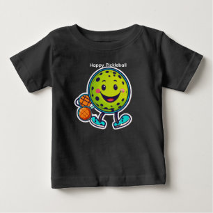 Camiseta De Bebé Calcomanía de dibujos animados de pickleball feliz