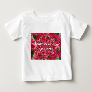 Camiseta De Bebé Caleidoscopio de Carmesí: Arte de Flor de Algodonc
