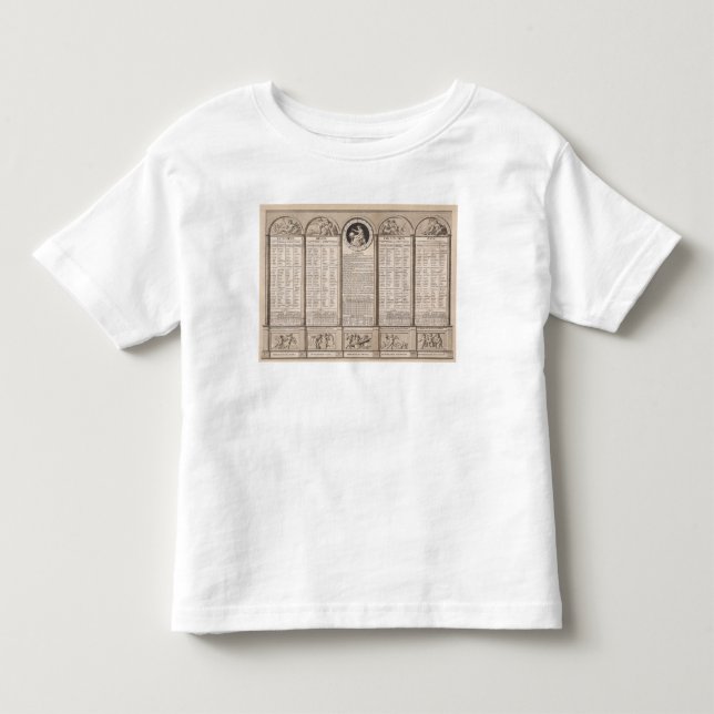 Camiseta De Bebé Calendario republicano, 1794 (Anverso)