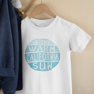 Camiseta De Bebé Caliente californiana Sun Vintage Typography Blue
