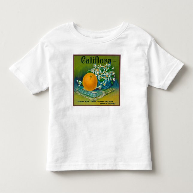 Camiseta De Bebé Califlora LabelRiverside anaranjado, CA (Anverso)