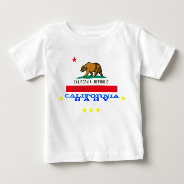 Camiseta De Bebé california baby + bandera (Anverso)