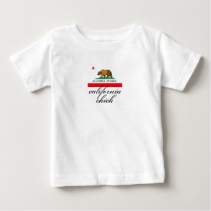 Camiseta De Bebé california chick + bandera