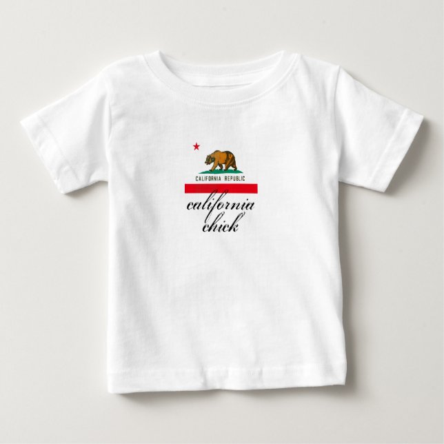 Camiseta De Bebé california chick + bandera (Anverso)