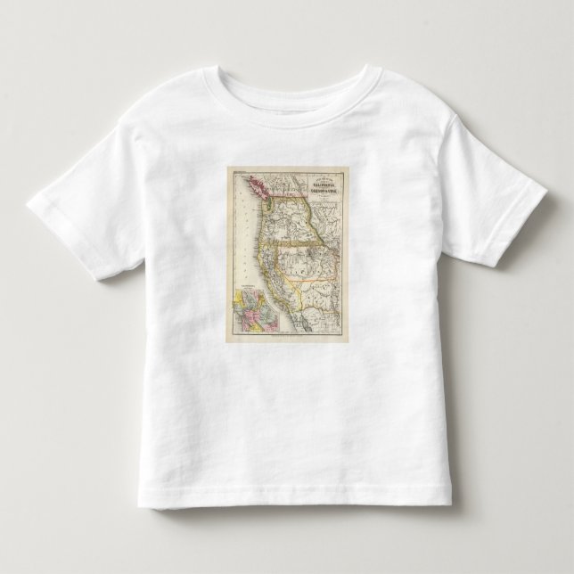 Camiseta De Bebé California, Oregon, Utah (Anverso)