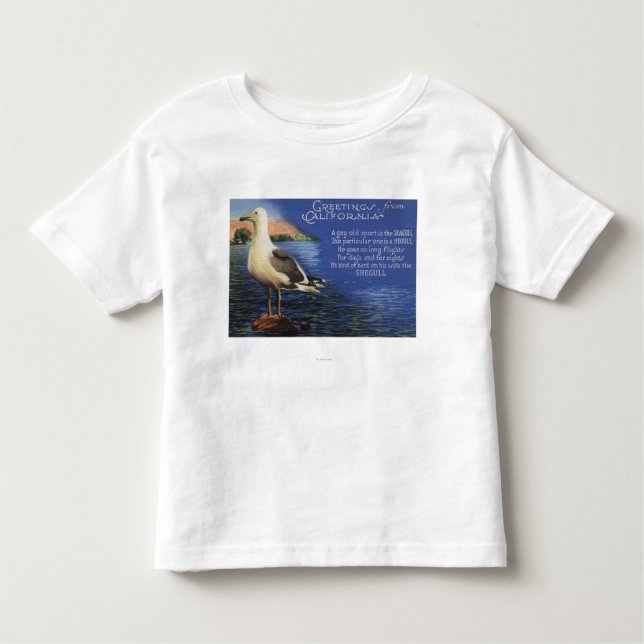 Camiseta De Bebé CaliforniaGreetings de, poema de la gaviota (Anverso)