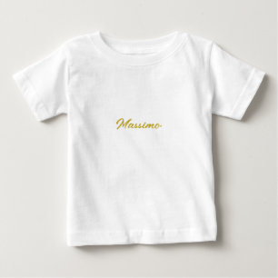Camiseta De Bebé Caligrafía Elegante Oro Blanco Llano Nombre Simple