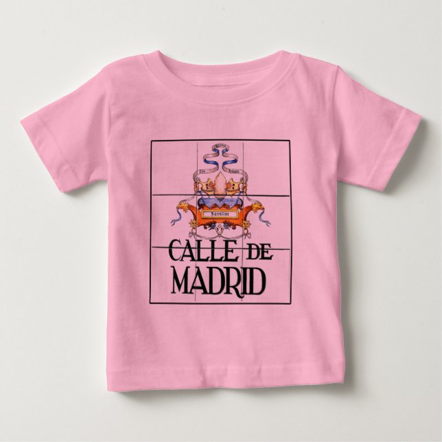 Camiseta De Bebé Calle de Madrid, Rótulo de la Calle Madrid (Anverso)