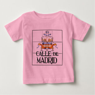 Camiseta De Bebé Calle de placa de calle de Madrid, Madrid