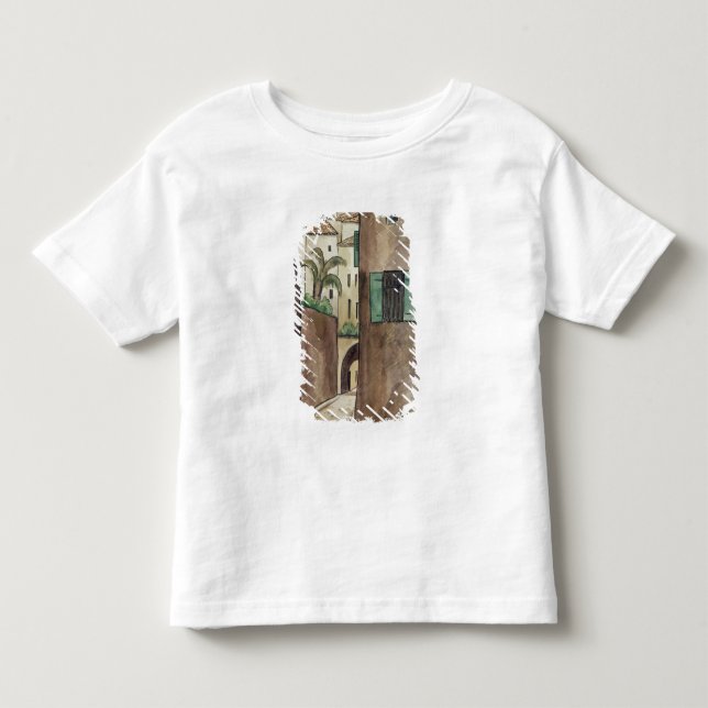 Camiseta De Bebé Calle y casas mediterráneas (Anverso)