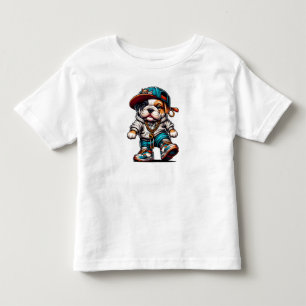 Camiseta De Bebé Callejera Ropa de Calle Cachorro Bulldog Niño