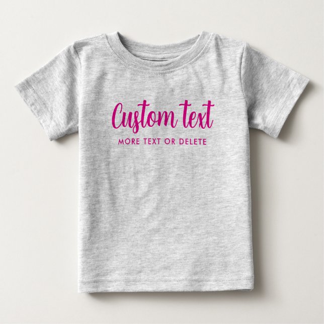 Camiseta De Bebé Calligraphy Custom Text Pic Template Heather Grey (Anverso)