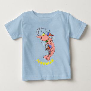 Camiseta De Bebé Camarón alegre, personalizado de la gamba